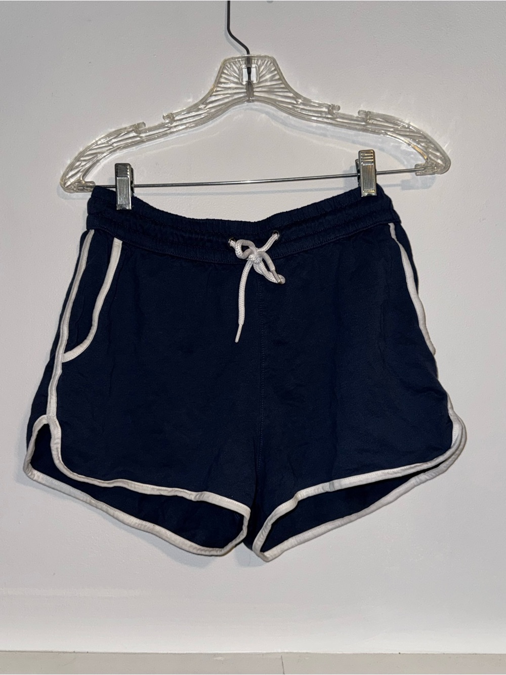H&M Navy Athletic Shorts with White Trim